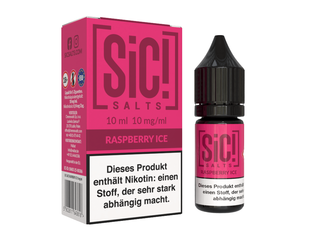 SiC! Salts - Raspberry Ice - Nikotinsalz Liquid 10 mg/ml 5er Packung