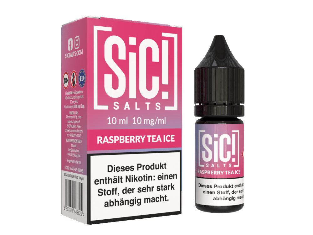 SiC! Salts - Raspberry Tea Ice - Nikotinsalz Liquid 10 mg/ml 5er Packung