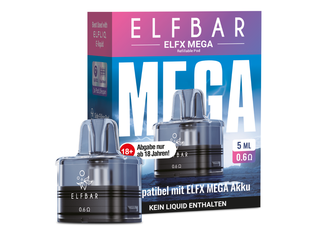 Elfbar - Elfx Mega Pod mit 0,6 Ohm 5 ml 10er Packung