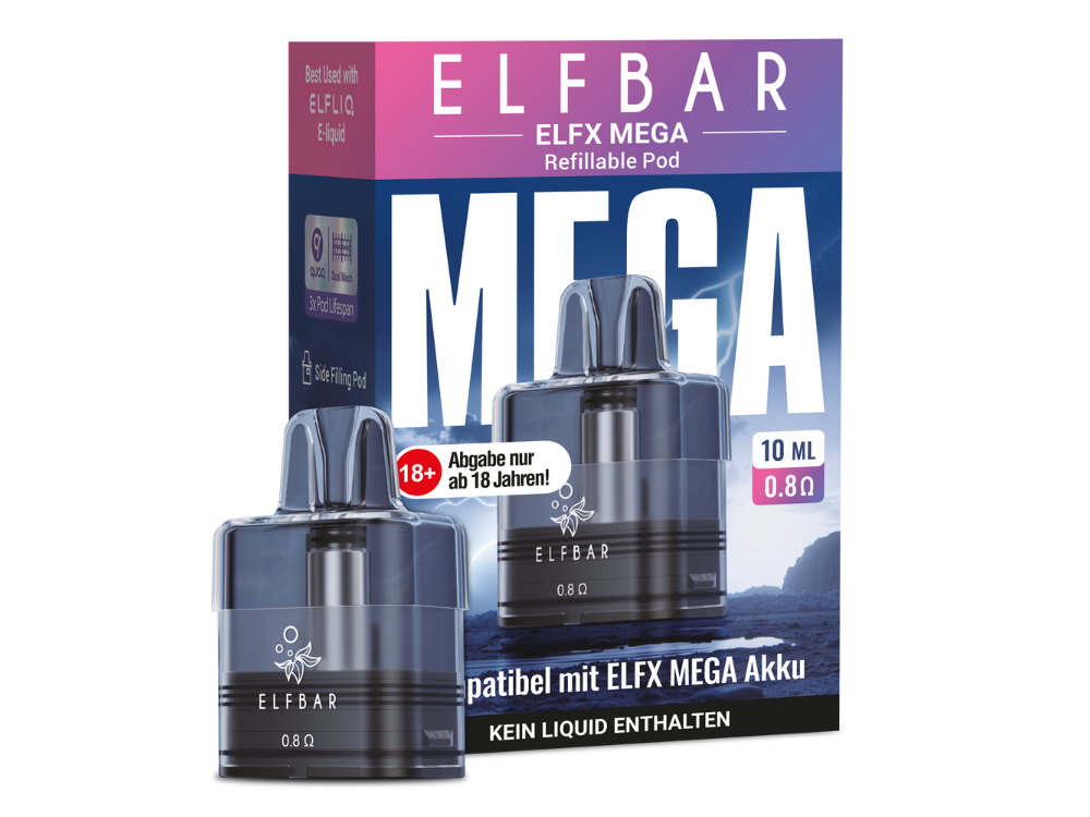 Elfbar - Elfx Mega Pod mit 0,8 Ohm 10 ml 10er Packung