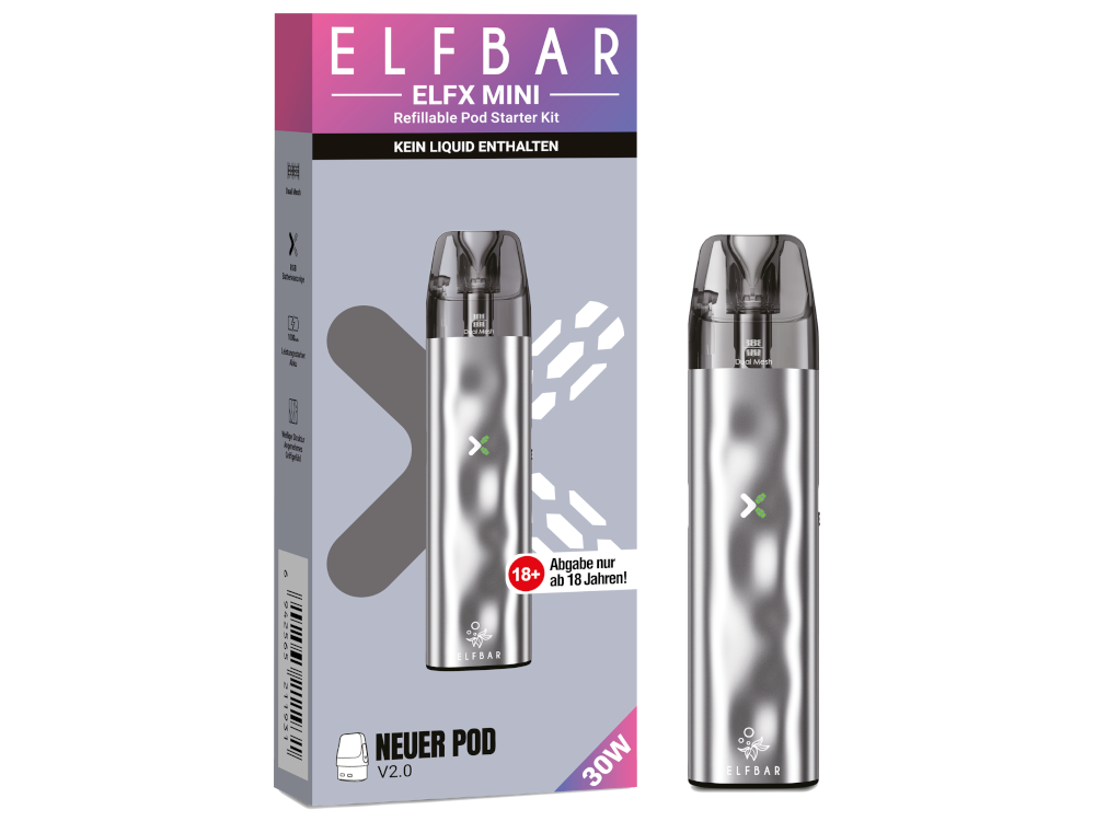 Elfbar - Elfx Mini E-Zigaretten Set Silver 100er Packung