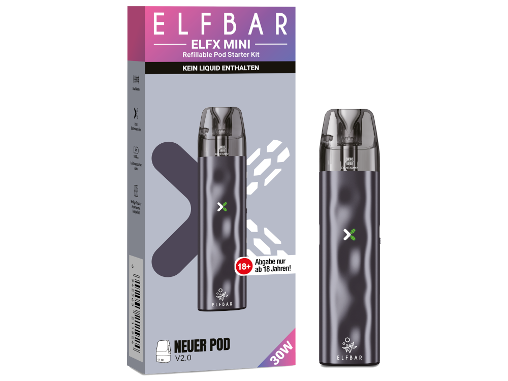 Elfbar - Elfx Mini E-Zigaretten Set Grey 100er Packung