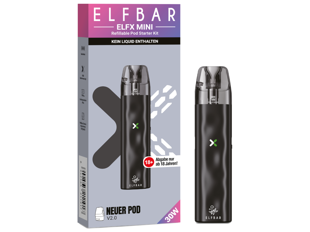 Elfbar - Elfx Mini E-Zigaretten Set Black 100er Packung