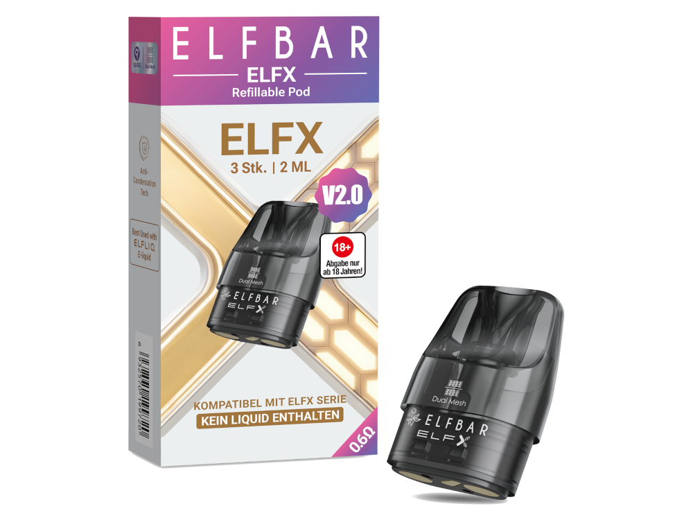 Elfbar - Elfx Pod V2.0 0,6 Ohm (3 Stück pro Packung) 200er Packung