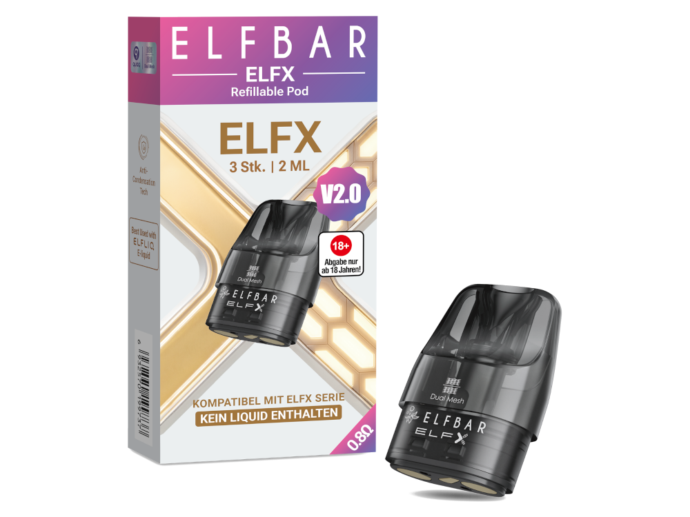 Elfbar - Elfx Pod V2.0 0,8 Ohm (3 Stück pro Packung) 200er Packung