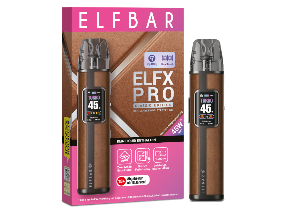 Elfbar - Elfx Pro E-Zigaretten Set Cowboy Brown 10er Packung