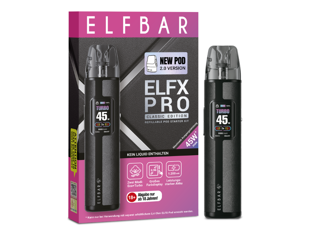 Elfbar - Elfx Pro Classic Edition E-Zigaretten Set Black