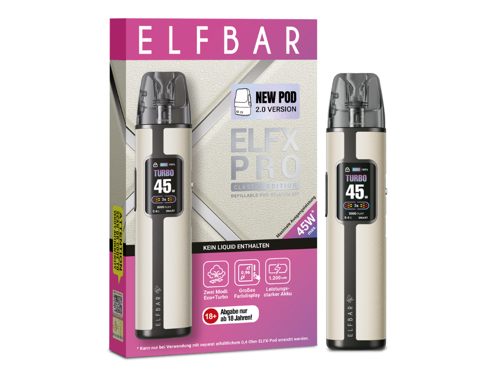 Elfbar - Elfx Pro Classic Edition E-Zigaretten Set White 10er Packung
