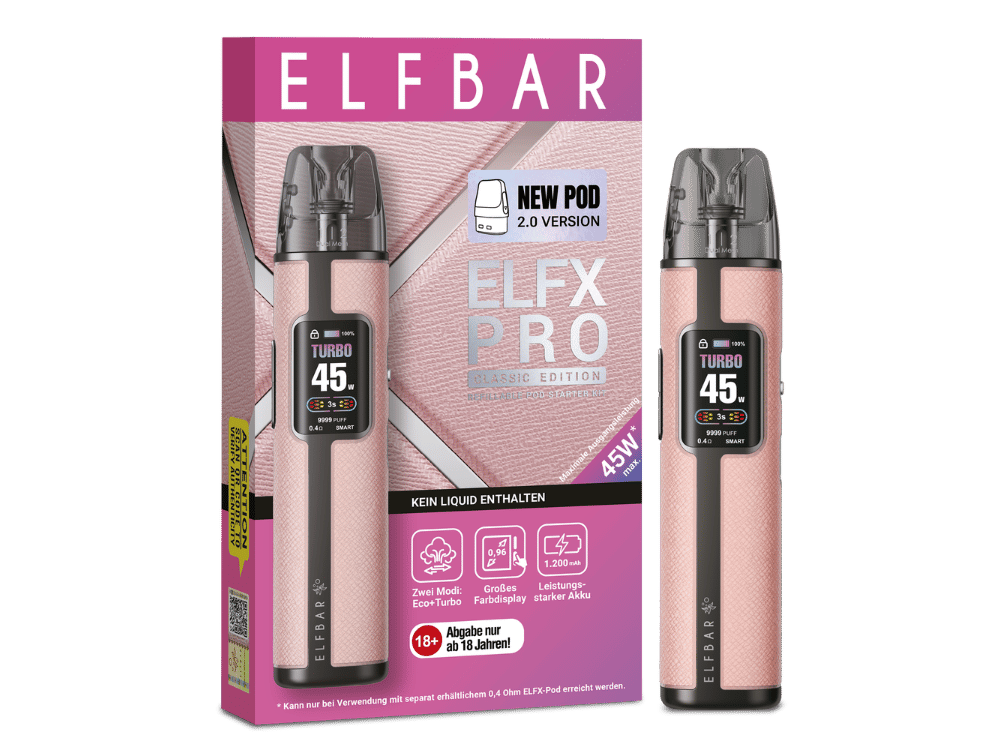 Elfbar - Elfx Pro Classic Edition E-Zigaretten Set Pink 100er Packung
