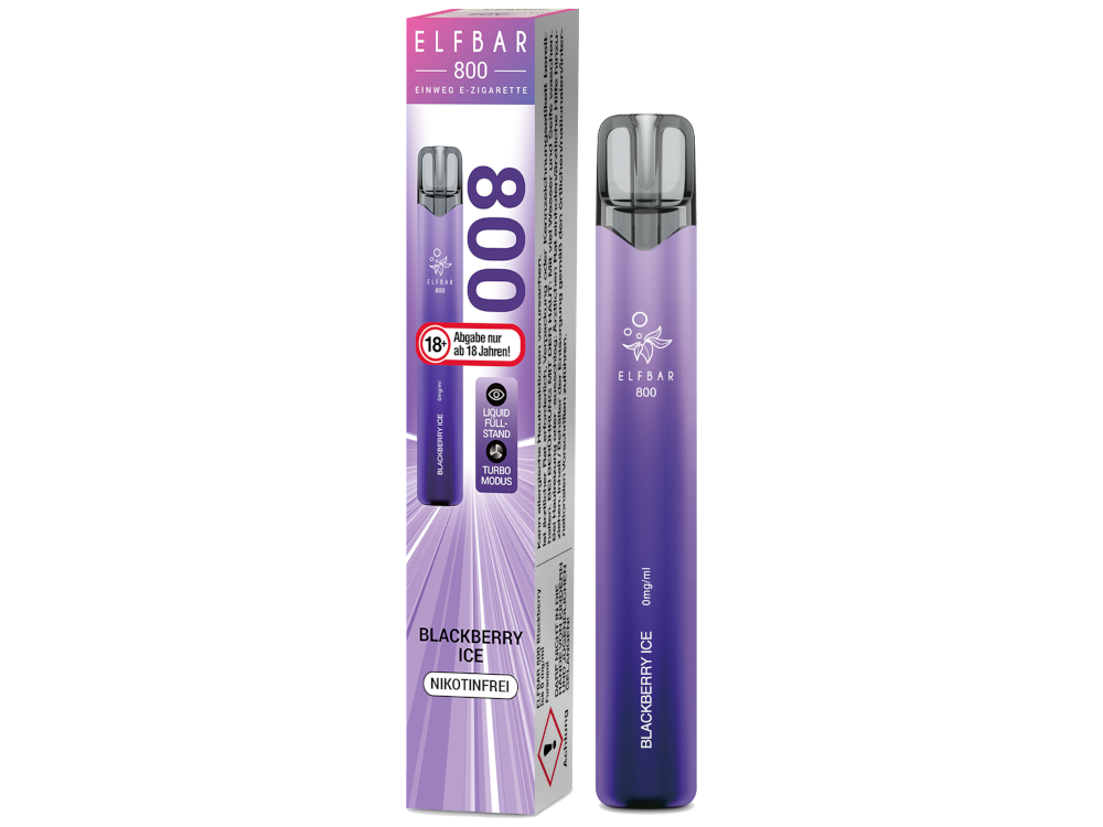 Elfbar 800 Einweg E-Zigarette - Blackberry Ice 0 mg/ml 400er Packung
