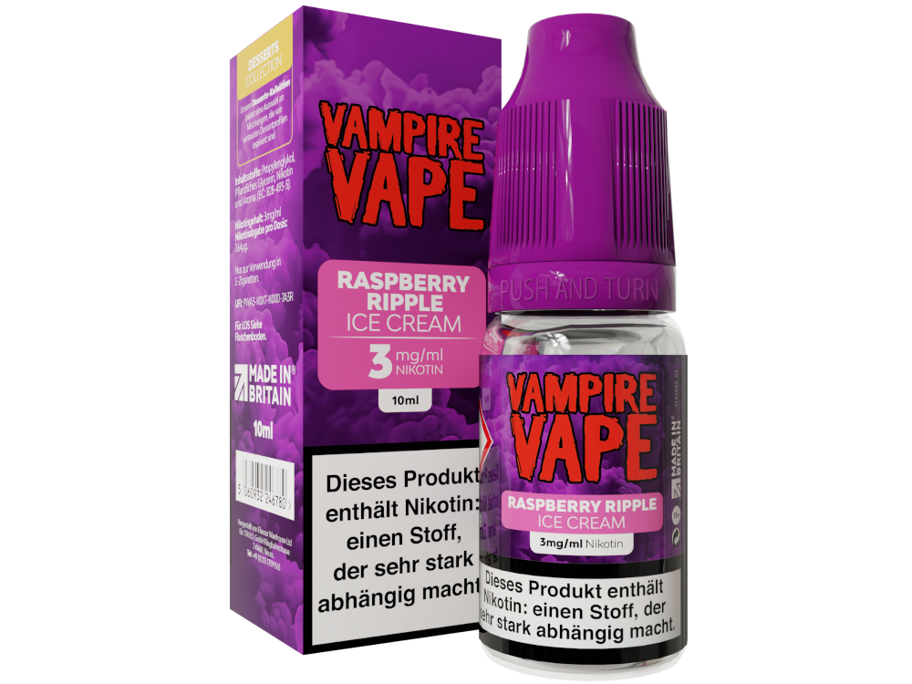 Vampire Vape - Dessert Collection - Raspberry Ripple Ice Cream E-Zigaretten Liquid 3 mg/ml