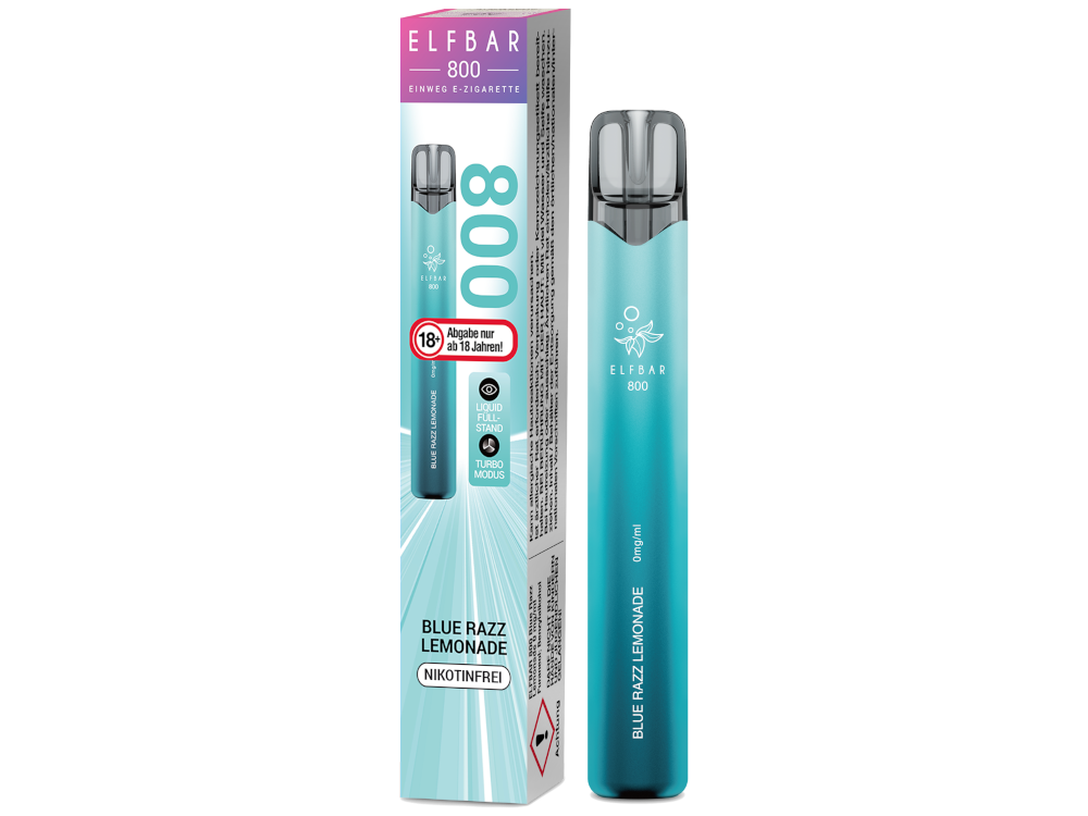 Elfbar 800 Einweg E-Zigarette - Blue Razz Lemonade 0 mg/ml 10er Packung
