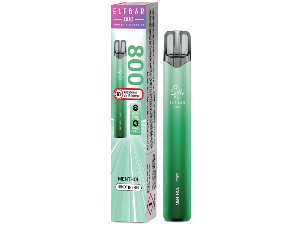 Elfbar 800 Einweg E-Zigarette - Menthol 0 mg/ml