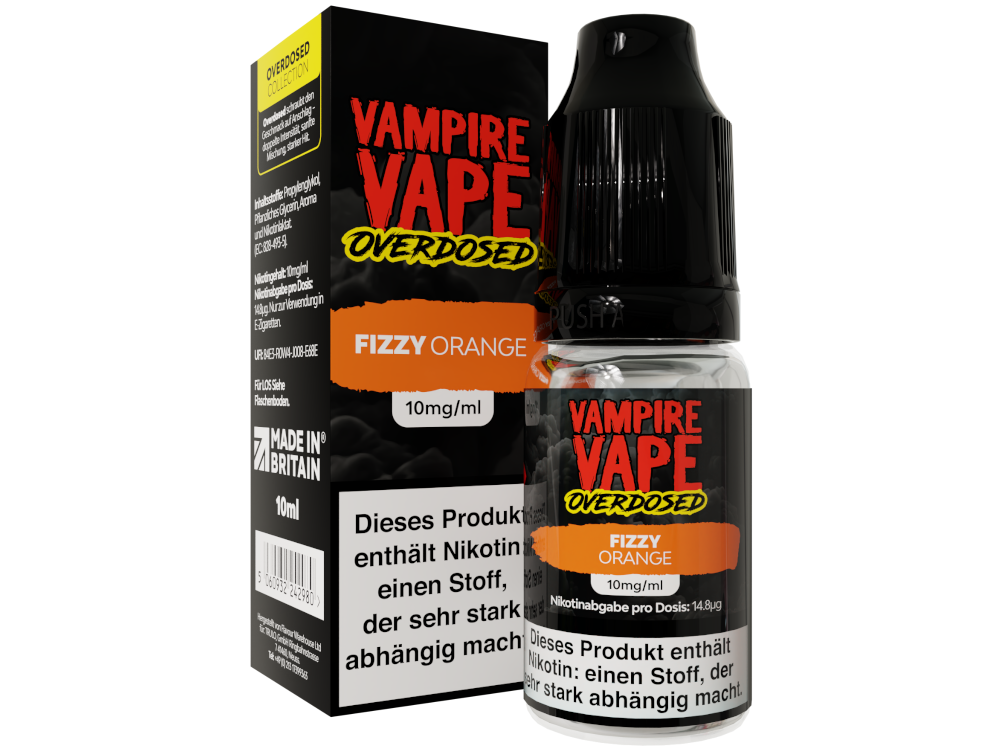 Vampire Vape - Overdosed - Fizzy Orange - Nikotinsalz Liquid 10 mg/ml 10er Packung