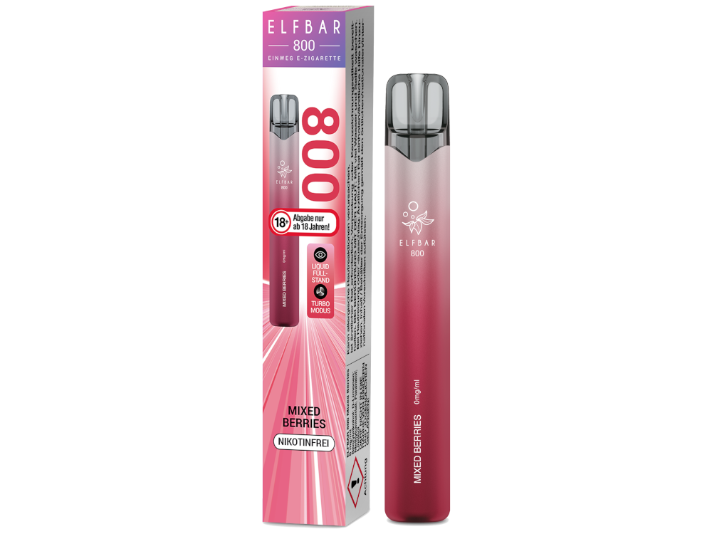 Elfbar 800 Einweg E-Zigarette - Mixed Berries 0 mg/ml 10er Packung