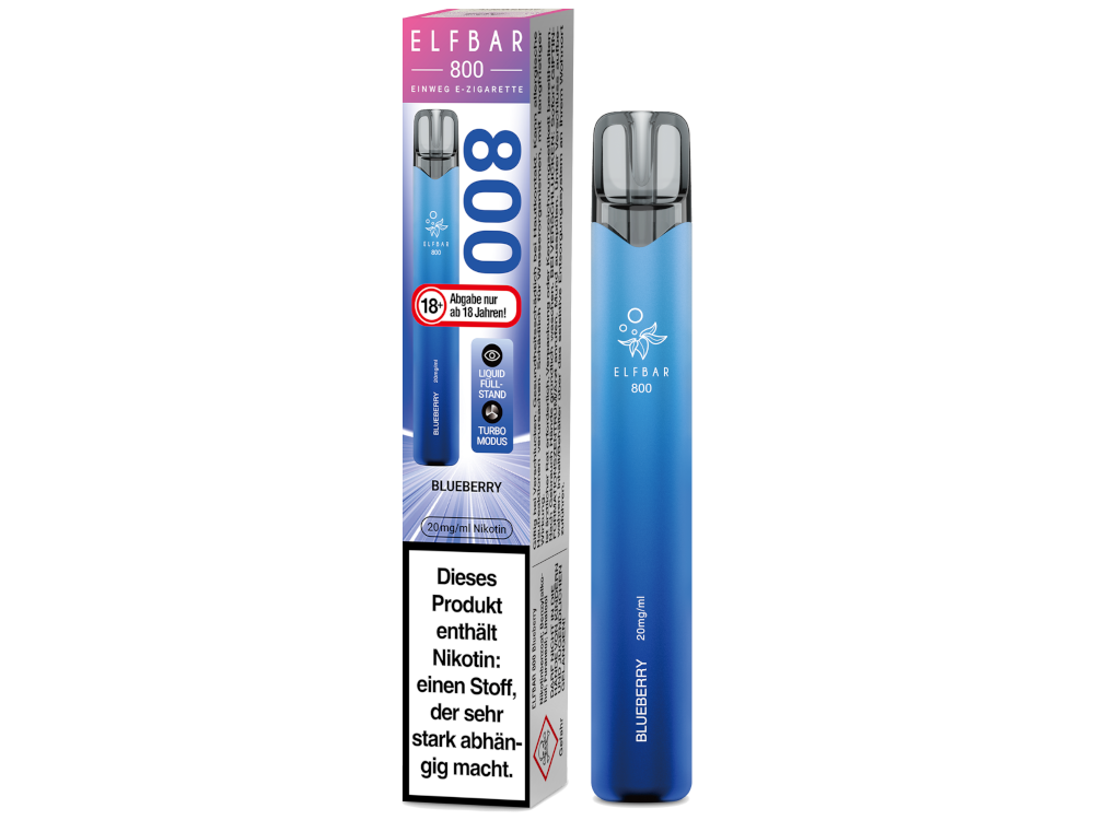 Elfbar 800 Einweg E-Zigarette - Blueberry 20 mg/ml 10er Packung