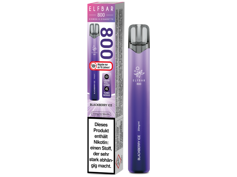 Elfbar 800 Einweg E-Zigarette - Blackberry Ice 20 mg/ml 400er Packung