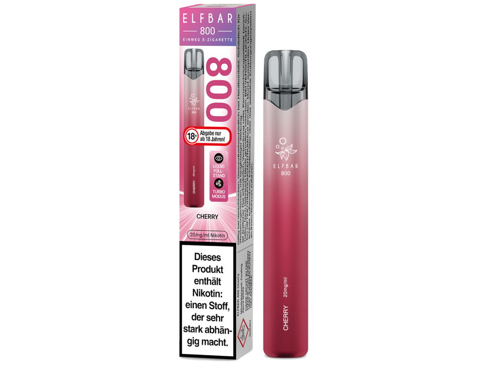 Elfbar 800 Einweg E-Zigarette - Cherry 20 mg/ml 10er Packung