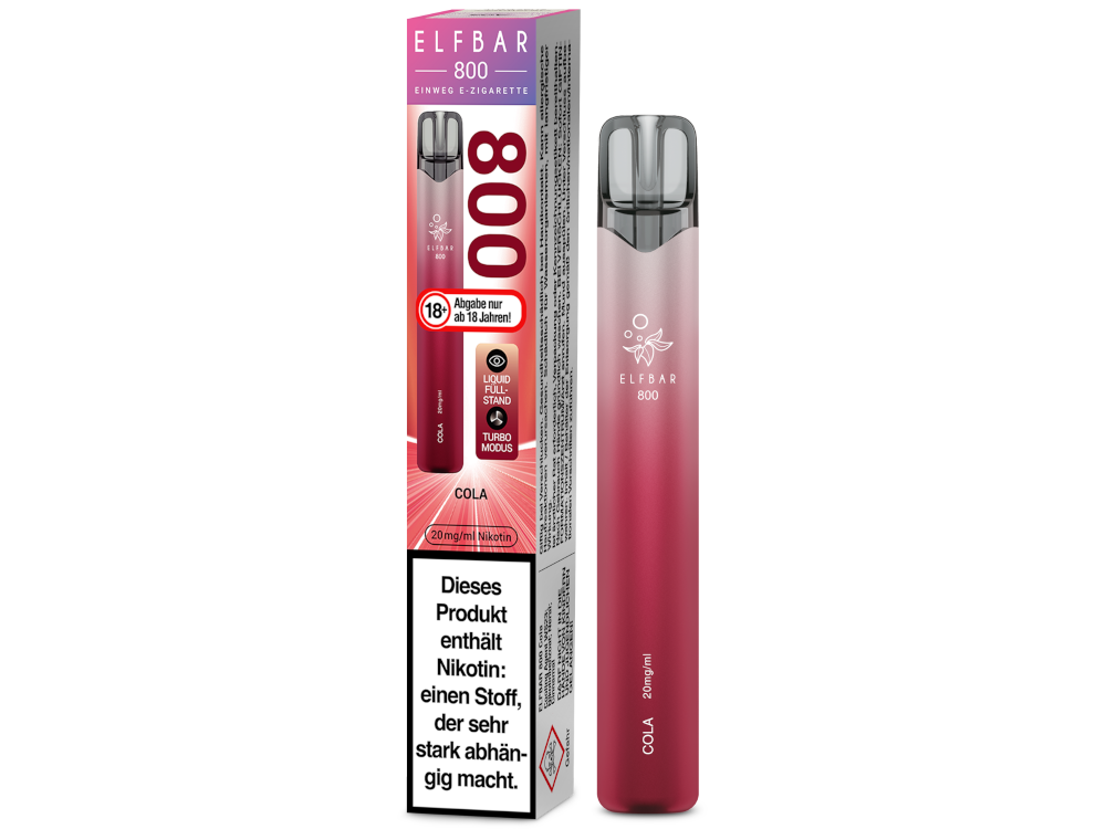 Elfbar 800 Einweg E-Zigarette - Cola 20 mg/ml 400er Packung