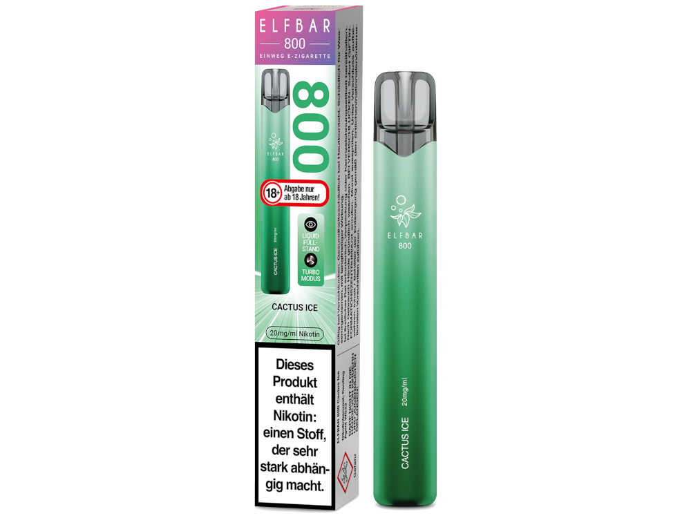 Elfbar 800 Einweg E-Zigarette - Cactus Ice 20 mg/ml 400er Packung