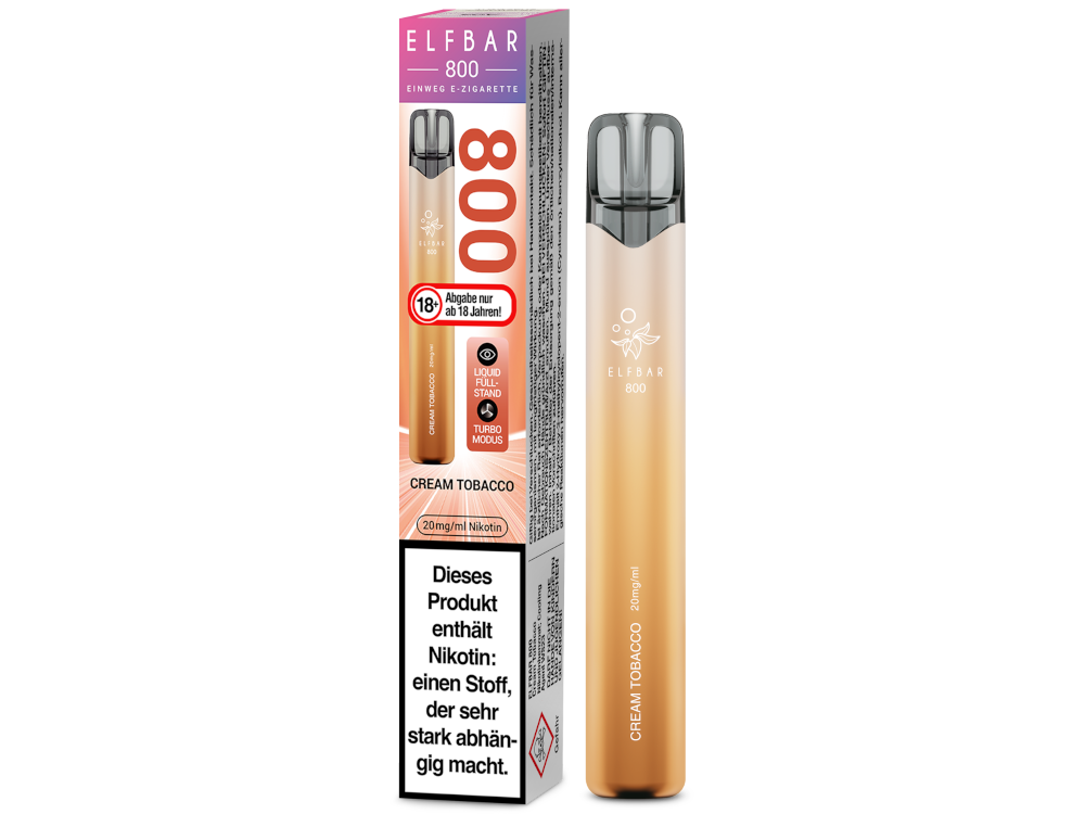 Elfbar 800 Einweg E-Zigarette - Cream Tobacco 20 mg/ml