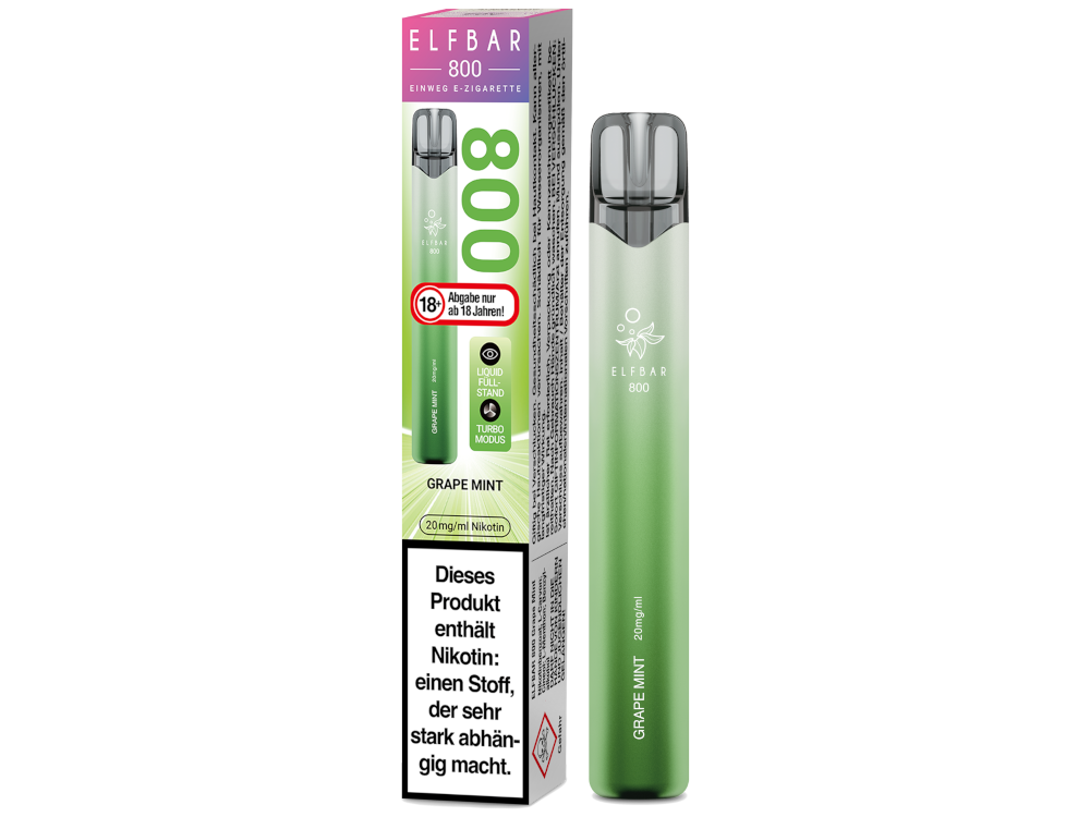 Elfbar 800 Einweg E-Zigarette - Grape Mint 20 mg/ml