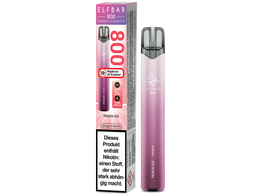 Elfbar 800 Einweg E-Zigarette - Peach Ice 20 mg/ml 400er Packung