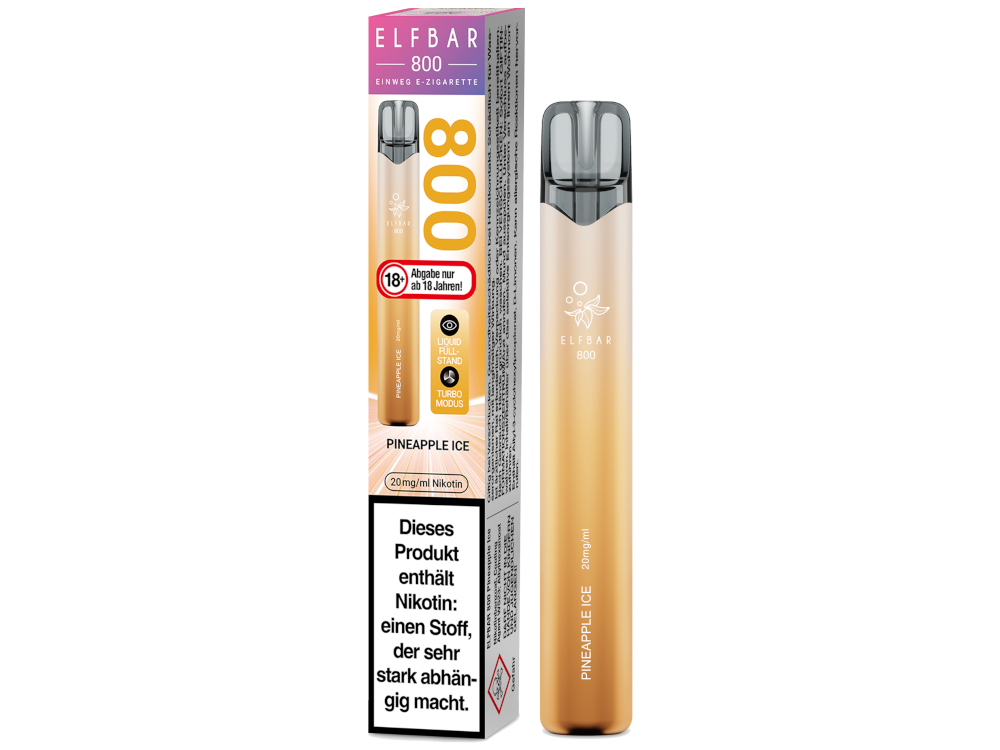 Elfbar 800 Einweg E-Zigarette - Pineapple Ice 20 mg/ml 10er Packung