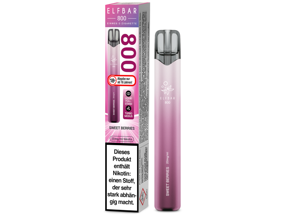 Elfbar 800 Einweg E-Zigarette - Sweet Berries 20 mg/ml 400er Packung