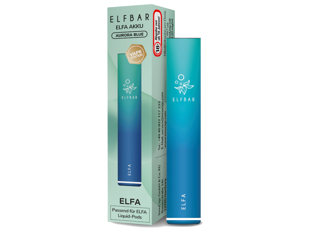 Elfbar - Elfa Akku 500 mAh Aurora Blue 10er Packung