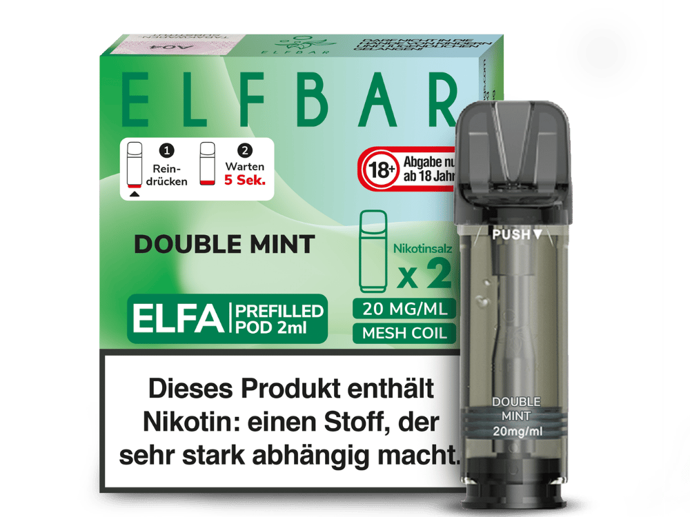 Elfbar - Elfa Pod Double Mint 20 mg/ml (2 Stück pro Packung) 10er Packung