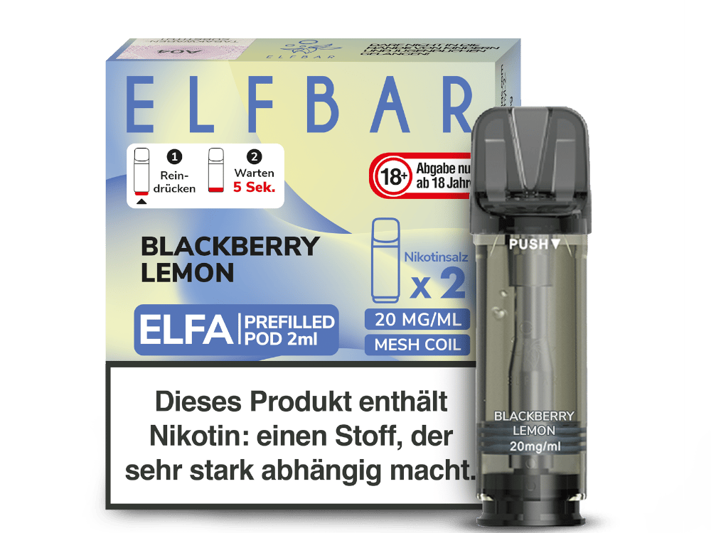 Elfbar - Elfa Pod Blackberry Lemon 20 mg/ml (2 Stück pro Packung) 400er Packung