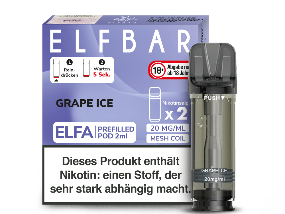 Elfbar - Elfa Pod Grape Ice 20 mg/ml (2 Stück pro Packung)