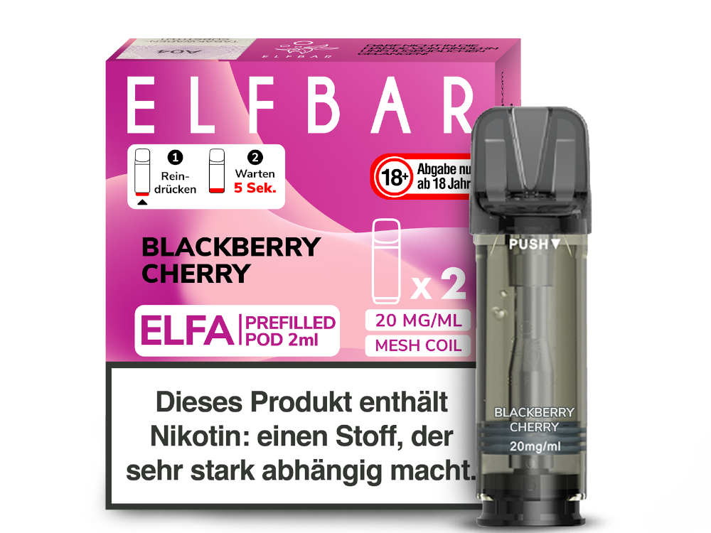Elfbar - Elfa Pod Blackberry Cherry 20 mg/ml (2 Stück pro Packung) 10er Packung
