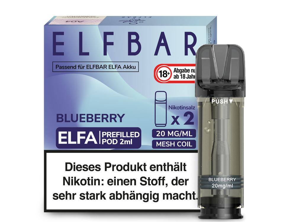 Elfbar - Elfa Pod Blueberry 20 mg/ml (2 Stück pro Packung) 400er Packung