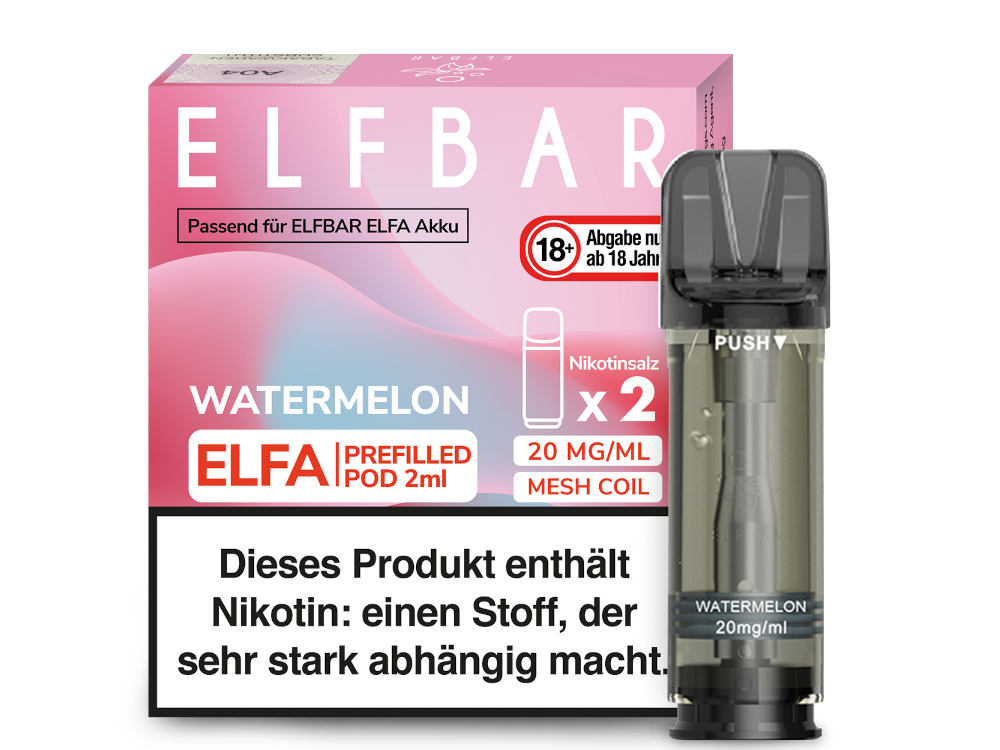 Elfbar - Elfa Pod Watermelon 20 mg/ml (2 Stück pro Packung) 400er Packung