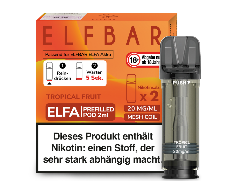 Elfbar - Elfa Pod Tropical Fruit 20 mg/ml (2 Stück pro Packung) 10er Packung