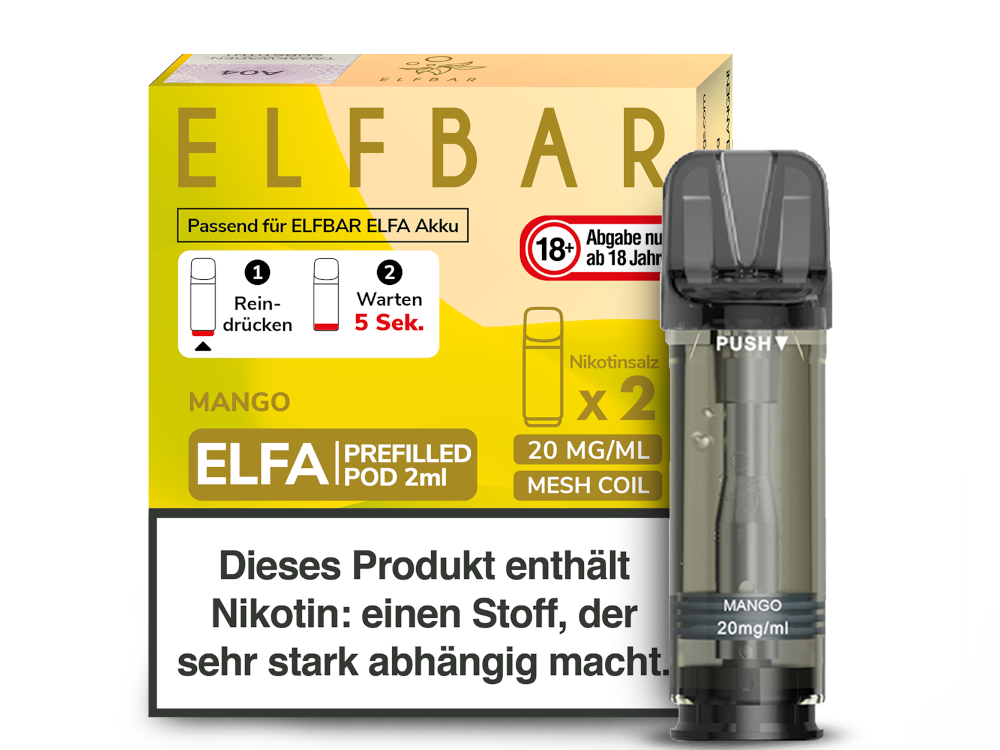 Elfbar - Elfa Pod Mango 20 mg/ml (2 Stück pro Packung) 400er Packung