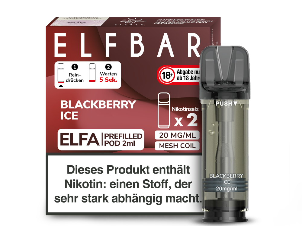 Elfbar - Elfa Pod Blackberry Ice 20 mg/ml (2 Stück pro Packung) 400er Packung