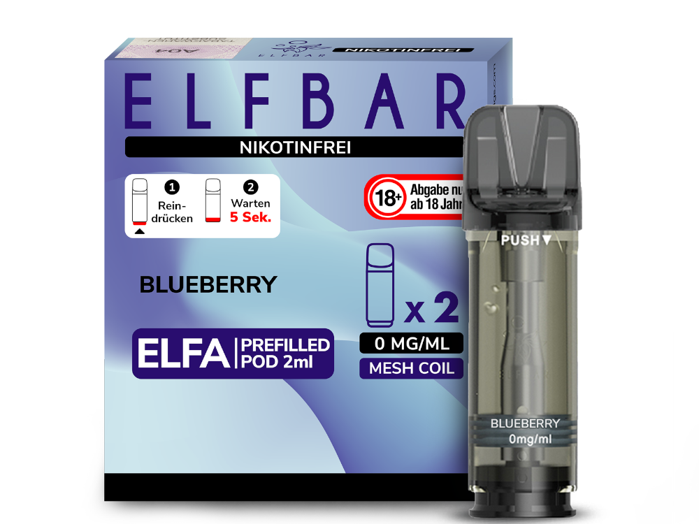 Elfbar - Elfa Pod Blueberry 0 mg/ml (2 Stück pro Packung)