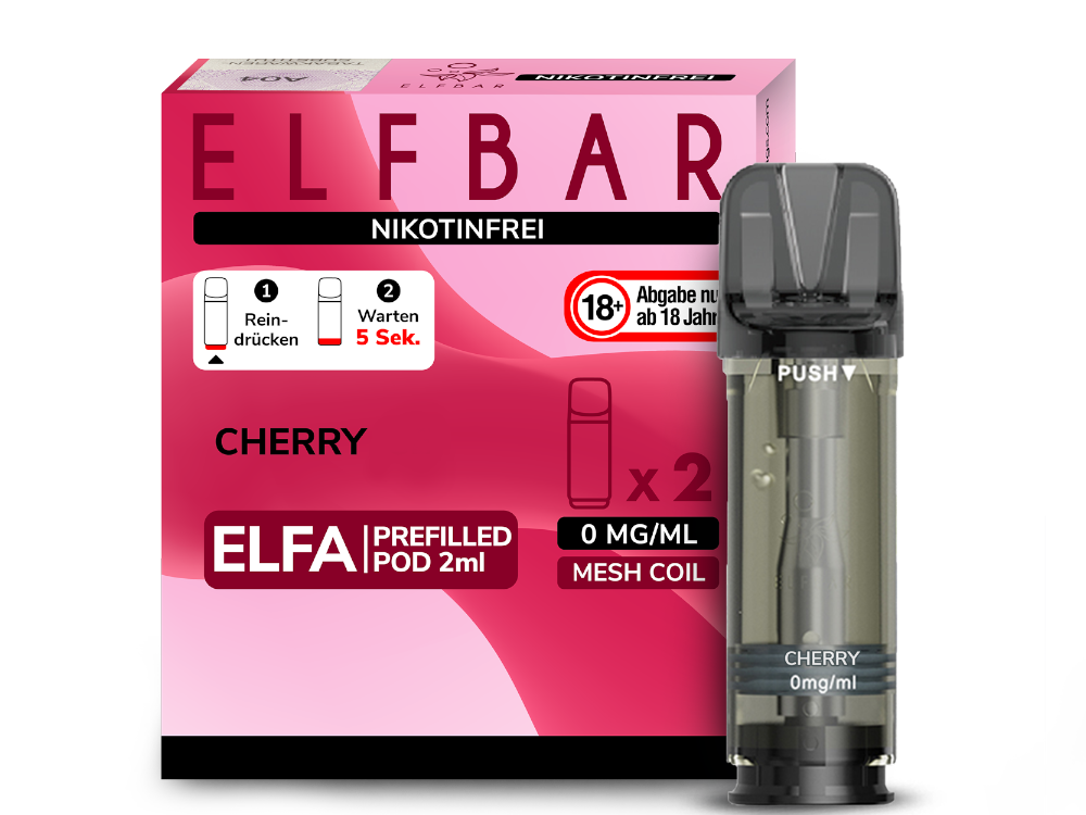 Elfbar - Elfa Pod Cherry 0 mg/ml (2 Stück pro Packung) 10er Packung
