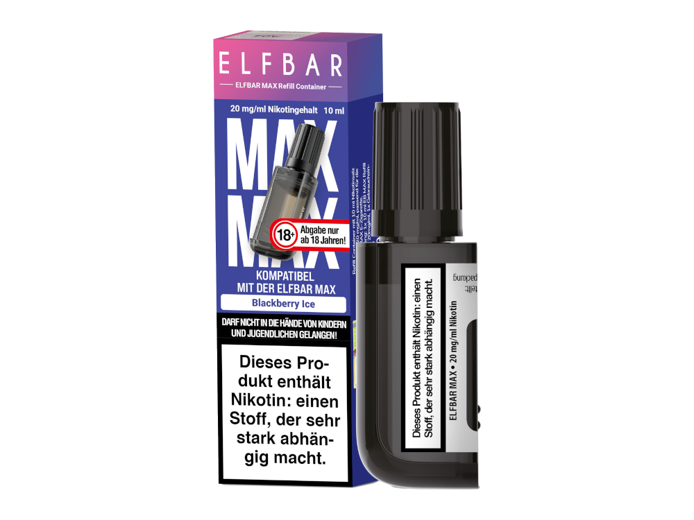 Elfbar - Max Refill Container - Blackberry Ice 20 mg/ml 200er Packung