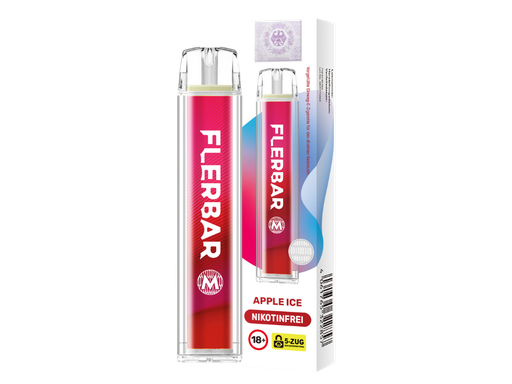 [FBEWM0-AI] Flerbar - M Einweg E-Zigarette - Apple Ice 0 mg/ml