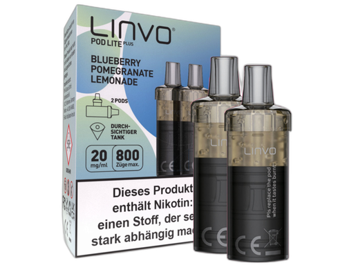 [LBEWPLP20-BP] Linvo - Pod Lite Plus Cartridge Blueberry Pomegranate Lemonade 20 mg/ml (2 Stück pro Packung)
