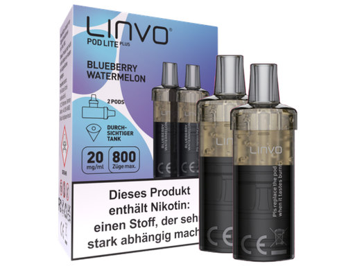 [LBEWPLP20-BW-H] Linvo - Pod Lite Plus Cartridge Blueberry Watermelon 20 mg/ml (2 Stück pro Packung) 10er Packung