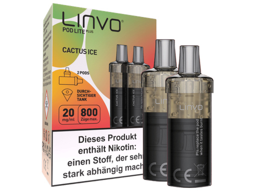 [LBEWPLP20-CA-H] Linvo - Pod Lite Plus Cartridge Cactus Ice 20 mg/ml (2 Stück pro Packung) 10er Packung
