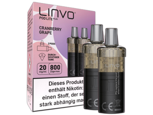[LBEWPLP20-CG-H] Linvo - Pod Lite Plus Cartridge Cranberry Grape 20 mg/ml (2 Stück pro Packung) 10er Packung