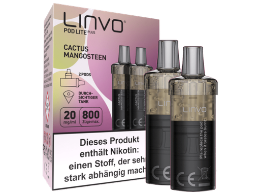 [LBEWPLP20-CM] Linvo - Pod Lite Plus Cartridge Cactus Mangosteen 20 mg/ml (2 Stück pro Packung)