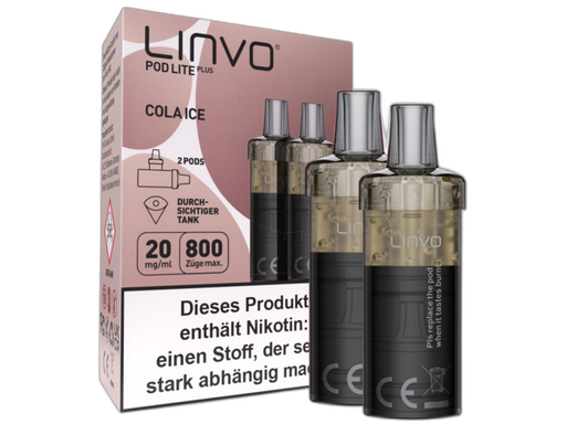 [LBEWPLP20-CO-K] Linvo - Pod Lite Plus Cartridge Cola Ice 20 mg/ml (2 Stück pro Packung) 300er Packung