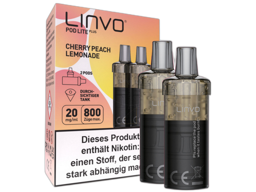 [LBEWPLP20-CP] Linvo - Pod Lite Plus Cartridge Cherry Peach Lemonade 20 mg/ml (2 Stück pro Packung)